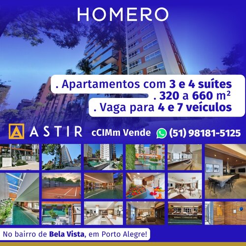 Apartamentos com 3 e 4 suítes 320 a 660 m² com vagas para 4 e 7 veículos