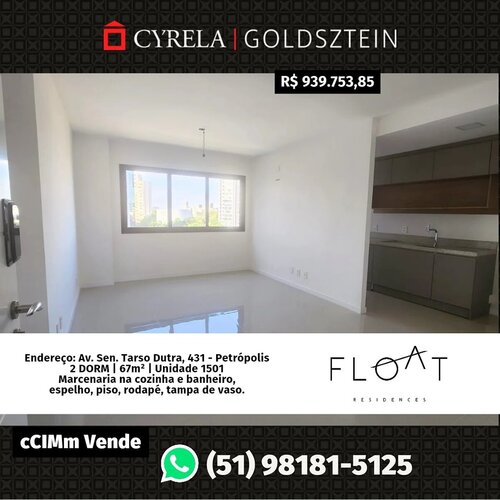 Apartamento avenida Tarso Dutra 67m²!