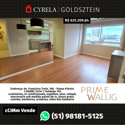 Apartamento 67m² bairro Passo D'areia!
