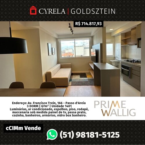 Apartamento 67m² bairro Passo D'areia!