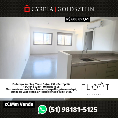 Apartamento pronto para morar 1 dormitório 