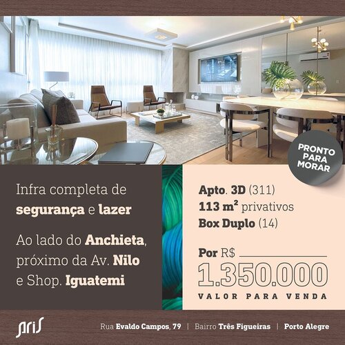 Apartamentos 113 m² com infra completa de segurança e lazer